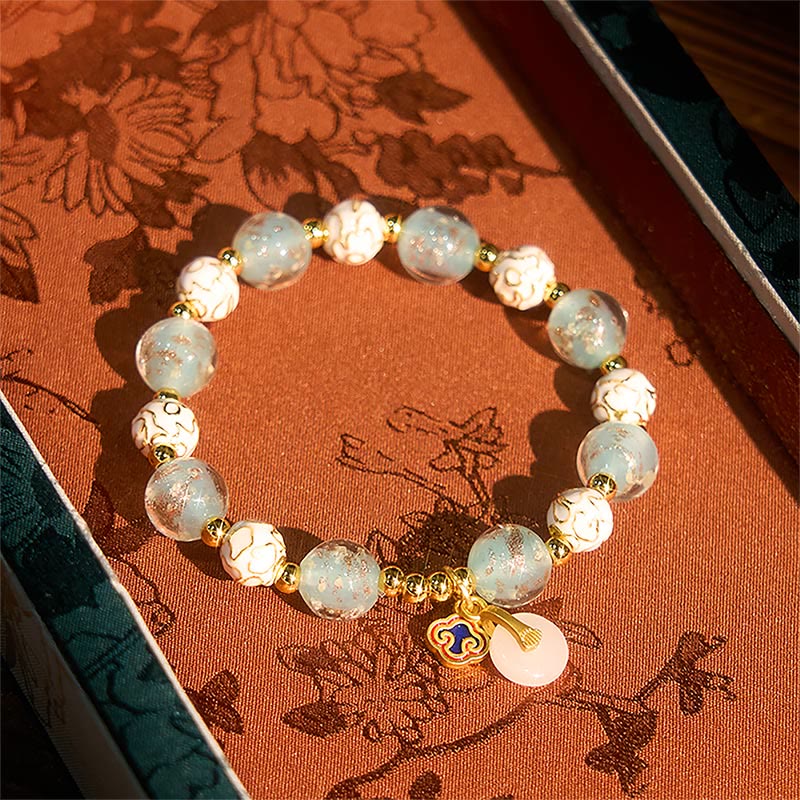 Wear FengShui Blue Liuli Glass Blessings Bracelet