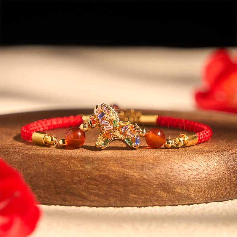 Wear FengShui Year Of The Horse Copper Red Agate Balance Bracelet