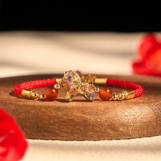 Wear FengShui Year Of The Horse Copper Red Agate Balance Bracelet