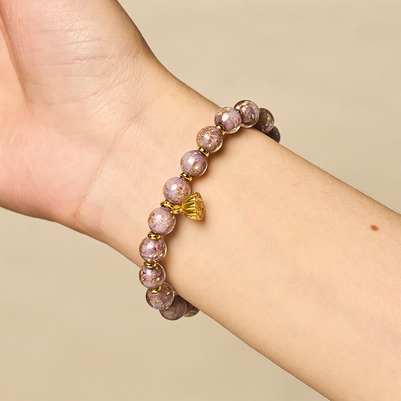 Wear FengShui Purple Liuli Glass Luck Bracelet