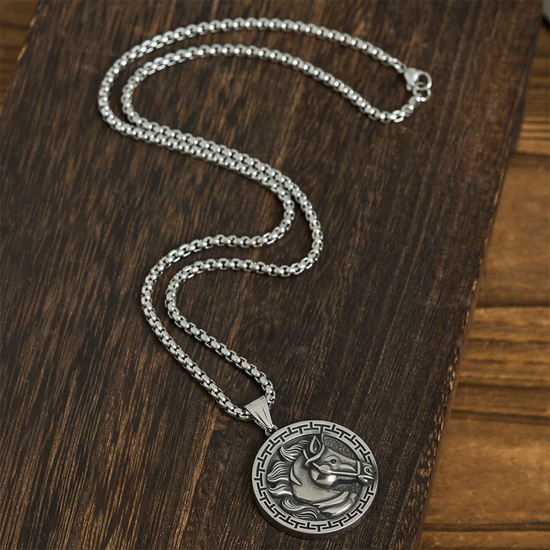 Wear FengShui Year Of The Horse Titanium Steel Balance Necklace Pendants