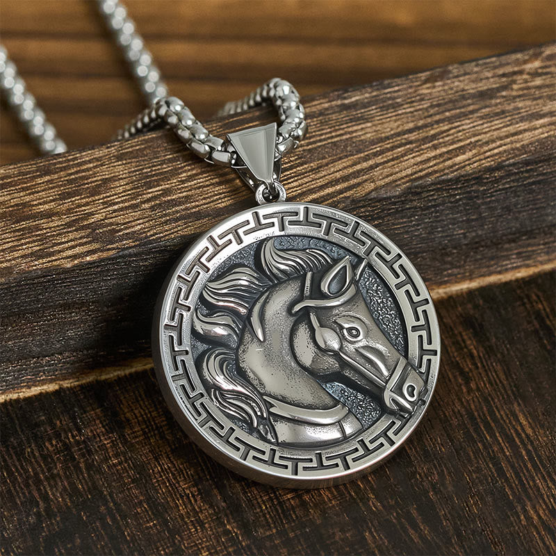 Wear FengShui Year Of The Horse Titanium Steel Balance Necklace Pendants
