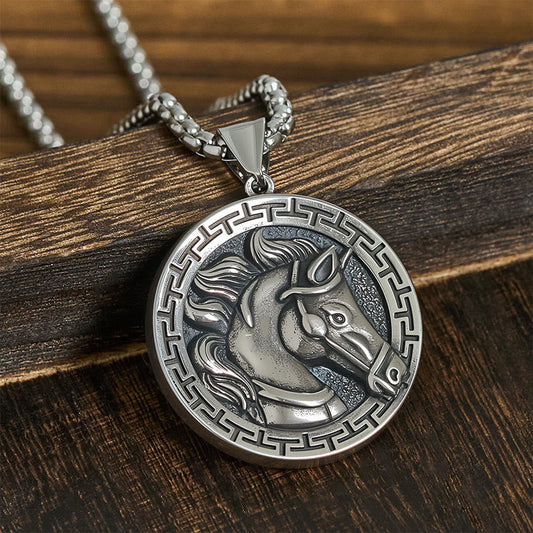 Wear FengShui Year Of The Horse Titanium Steel Balance Necklace Pendants