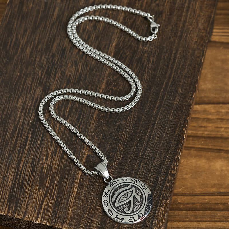 Wear FengShui Titanium Steel Evil Eye Balance Necklace Pendants