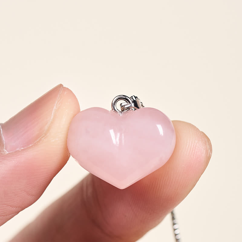 Wear FengShui Heart Design Amethyst Topaz Pink Crystal Opal Tiger Eye White Crystal Red Jasper Amazonite Green Aventurine Black Obsidian Citrine Balance Necklace Pendant