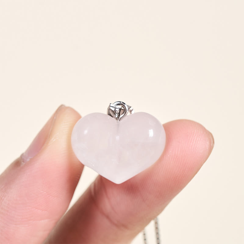 Wear FengShui Heart Design Amethyst Topaz Pink Crystal Opal Tiger Eye White Crystal Red Jasper Amazonite Green Aventurine Black Obsidian Citrine Balance Necklace Pendant
