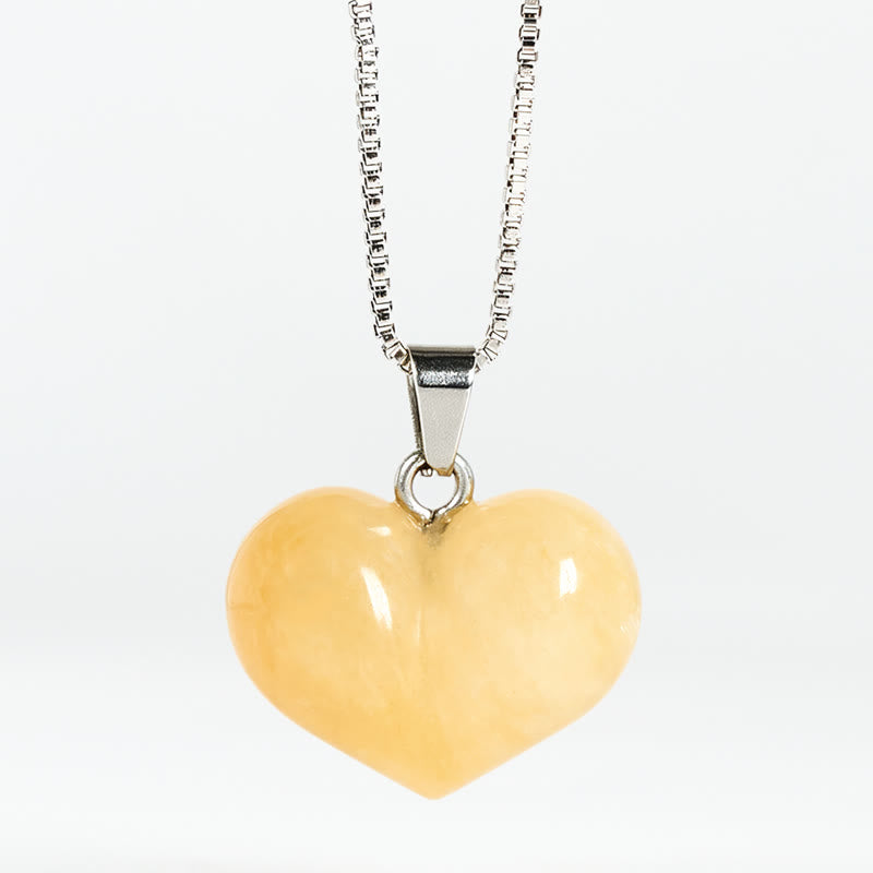 Wear FengShui Heart Design Amethyst Topaz Pink Crystal Opal Tiger Eye White Crystal Red Jasper Amazonite Green Aventurine Black Obsidian Citrine Balance Necklace Pendant