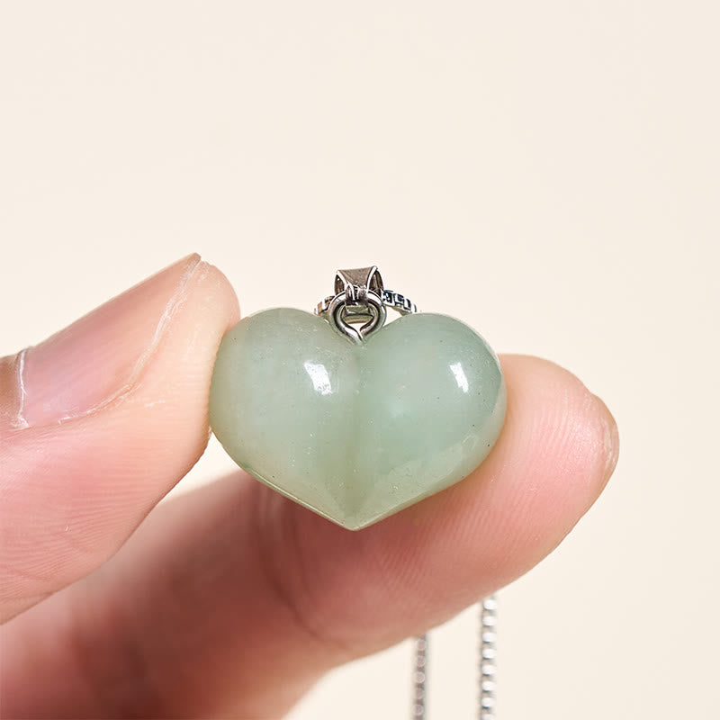 Wear FengShui Heart Design Amethyst Topaz Pink Crystal Opal Tiger Eye White Crystal Red Jasper Amazonite Green Aventurine Black Obsidian Citrine Balance Necklace Pendant