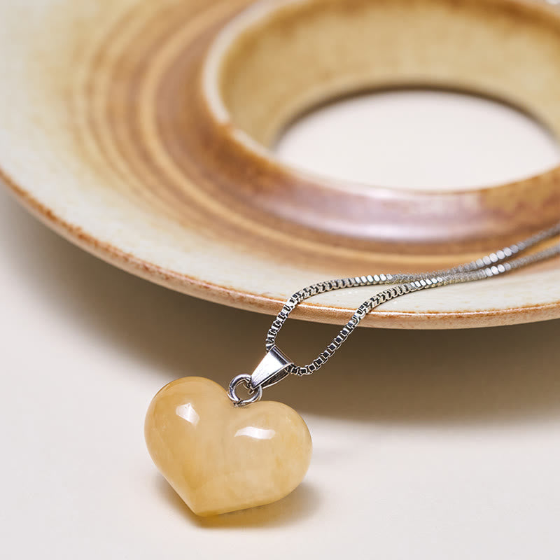 Wear FengShui Heart Design Amethyst Topaz Pink Crystal Opal Tiger Eye White Crystal Red Jasper Amazonite Green Aventurine Black Obsidian Citrine Balance Necklace Pendant