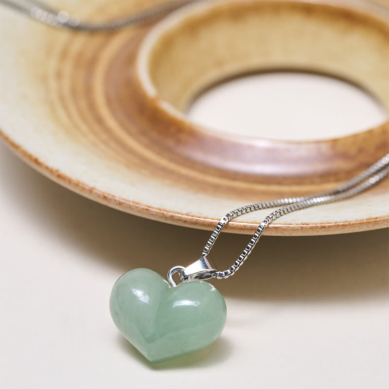 Wear FengShui Heart Design Amethyst Topaz Pink Crystal Opal Tiger Eye White Crystal Red Jasper Amazonite Green Aventurine Black Obsidian Citrine Balance Necklace Pendant