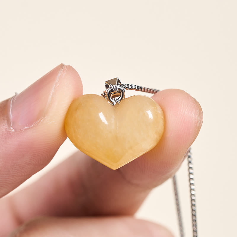 Wear FengShui Heart Design Amethyst Topaz Pink Crystal Opal Tiger Eye White Crystal Red Jasper Amazonite Green Aventurine Black Obsidian Citrine Balance Necklace Pendant
