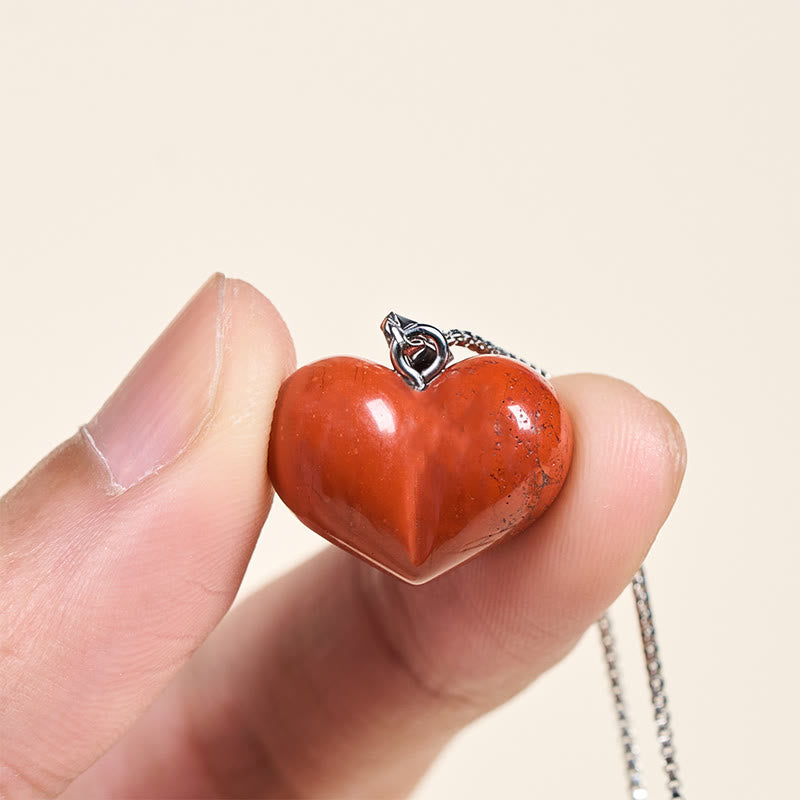 Wear FengShui Heart Design Amethyst Topaz Pink Crystal Opal Tiger Eye White Crystal Red Jasper Amazonite Green Aventurine Black Obsidian Citrine Balance Necklace Pendant