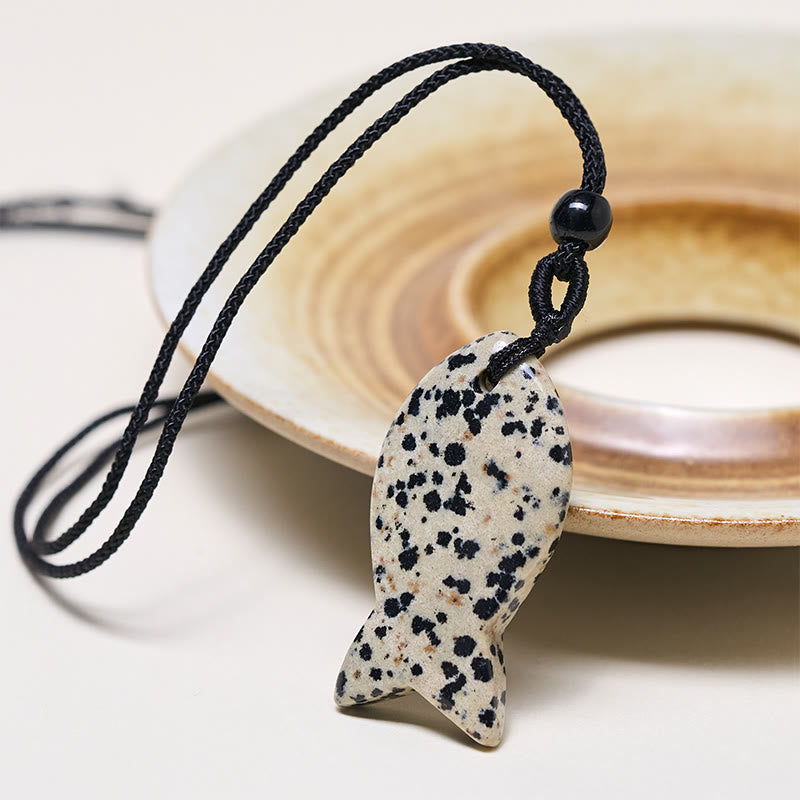 Wear FengShui Koi Fish Pink Crystal Indian Agate Amethyst Topaz Red Jasper Success Warmth Necklace Pendant