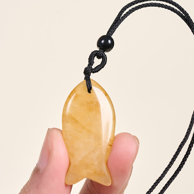 Wear FengShui Koi Fish Pink Crystal Indian Agate Amethyst Topaz Red Jasper Success Warmth Necklace Pendant