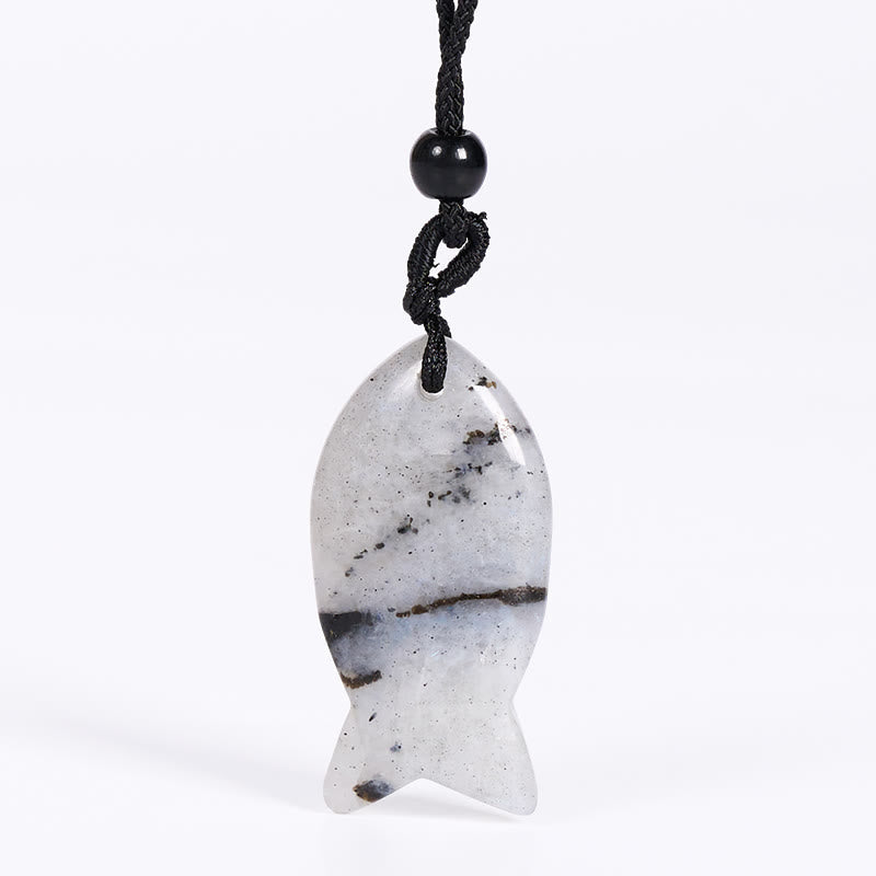 Wear FengShui Koi Fish Pink Crystal Indian Agate Amethyst Topaz Red Jasper Success Warmth Necklace Pendant
