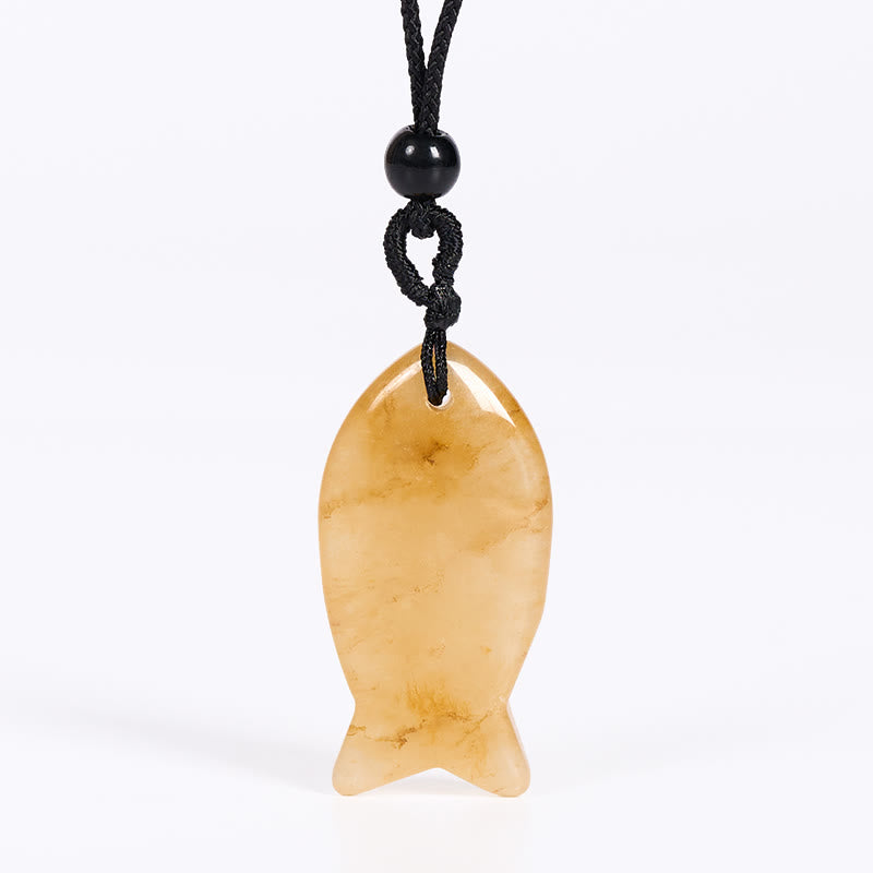 Wear FengShui Koi Fish Pink Crystal Indian Agate Amethyst Topaz Red Jasper Success Warmth Necklace Pendant