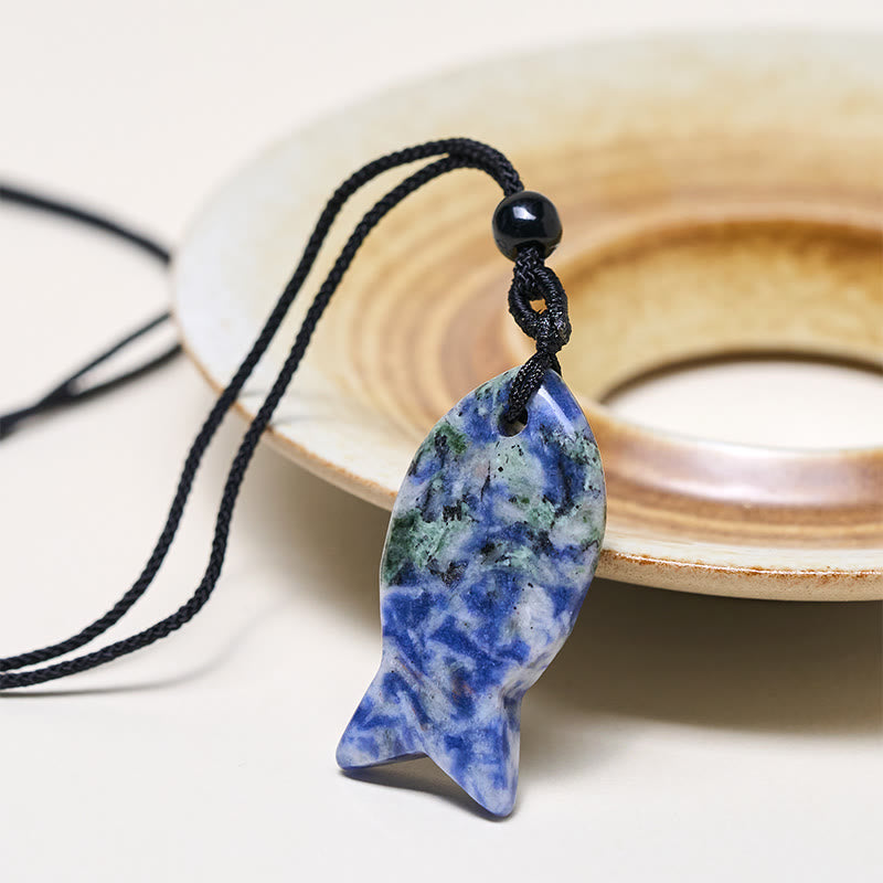 Wear FengShui Koi Fish Pink Crystal Indian Agate Amethyst Topaz Red Jasper Success Warmth Necklace Pendant