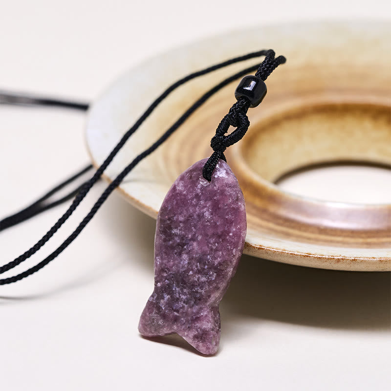 Wear FengShui Koi Fish Pink Crystal Indian Agate Amethyst Topaz Red Jasper Success Warmth Necklace Pendant
