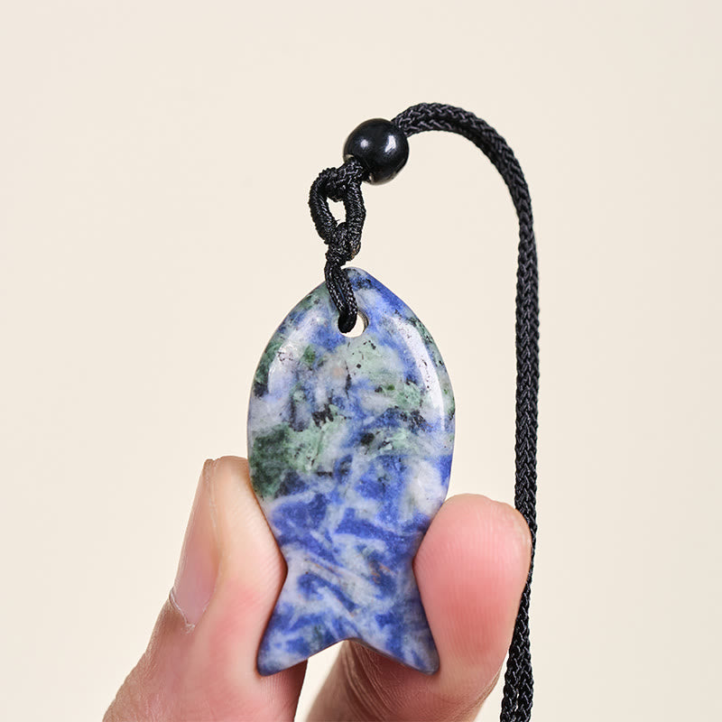 Wear FengShui Koi Fish Pink Crystal Indian Agate Amethyst Topaz Red Jasper Success Warmth Necklace Pendant