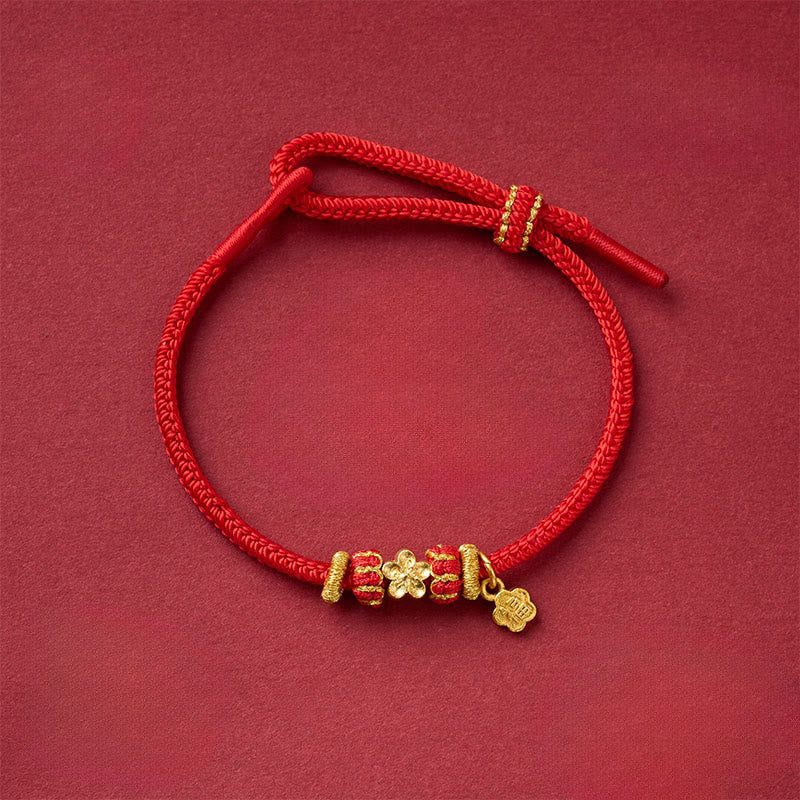 Wear FengShui Om Mani Padme Hum Fu Character Copper Red String Luck Bracelet
