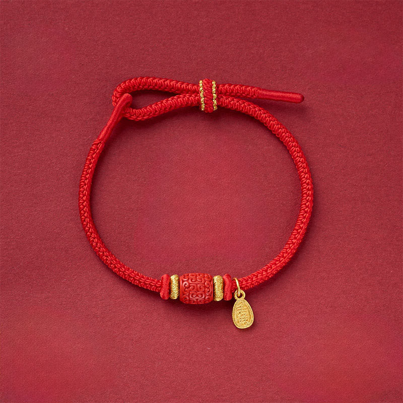 Wear FengShui Om Mani Padme Hum Fu Character Copper Red String Luck Bracelet