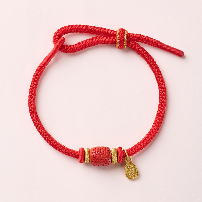 Wear FengShui Om Mani Padme Hum Fu Character Copper Red String Luck Bracelet