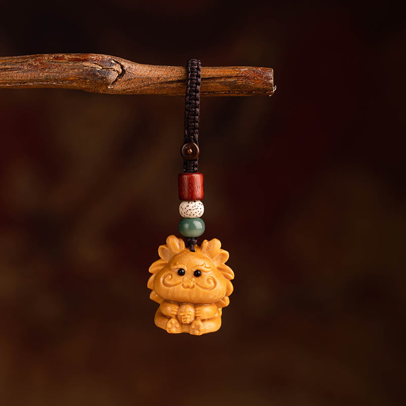 Wear FengShui Year Of The Horse Red Sandalwood Star Moon Bodhi Seed Blessing Key Chain