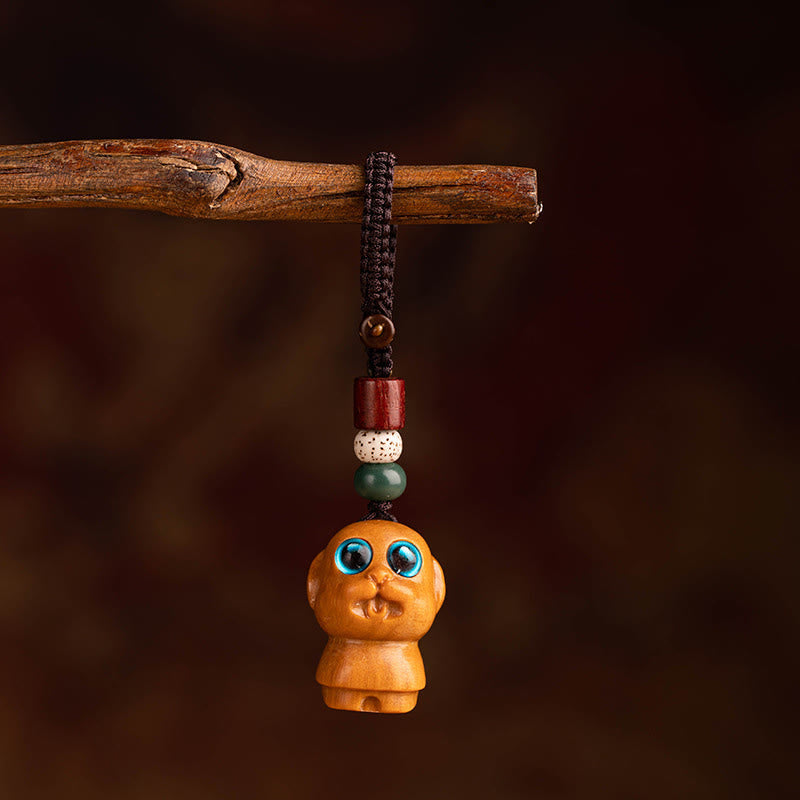 Wear FengShui Year Of The Horse Red Sandalwood Star Moon Bodhi Seed Blessing Key Chain
