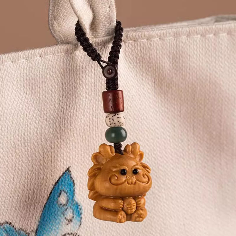 Wear FengShui Year Of The Horse Red Sandalwood Star Moon Bodhi Seed Blessing Key Chain