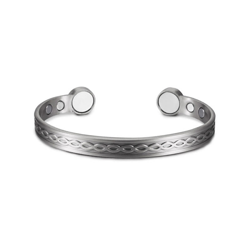 Wear FengShui Interwoven Loop Pattern Copper Balance Luck Open Cuff Bracelet Bangle
