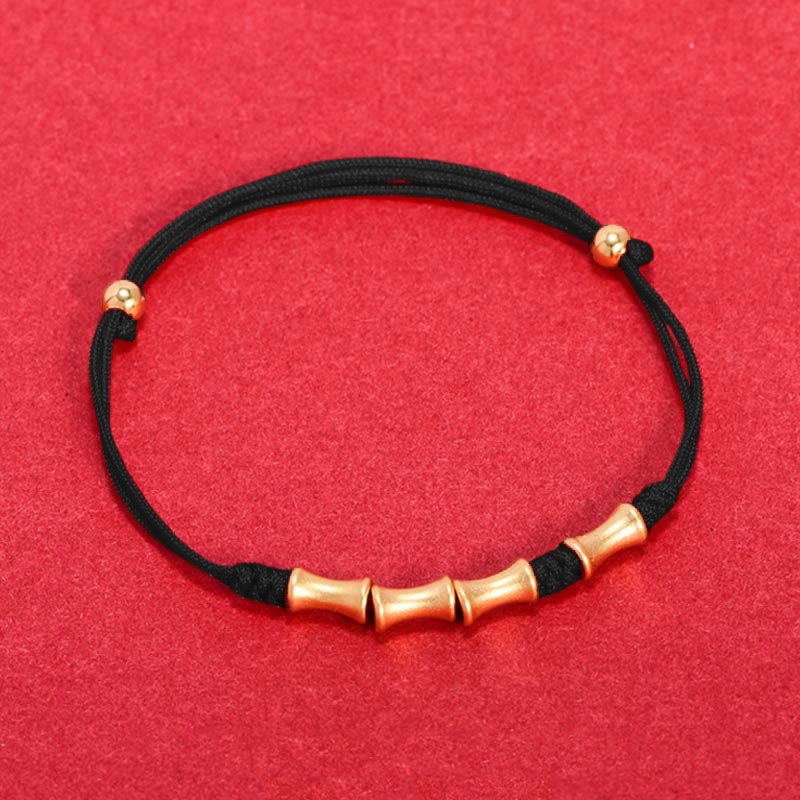 Wear FengShui 925 Sterling Silver Bamboo Design Protection Luck Braided Bracelet