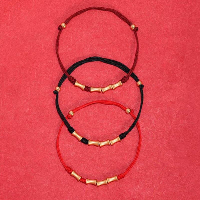 Wear FengShui 925 Sterling Silver Bamboo Design Protection Luck Braided Bracelet