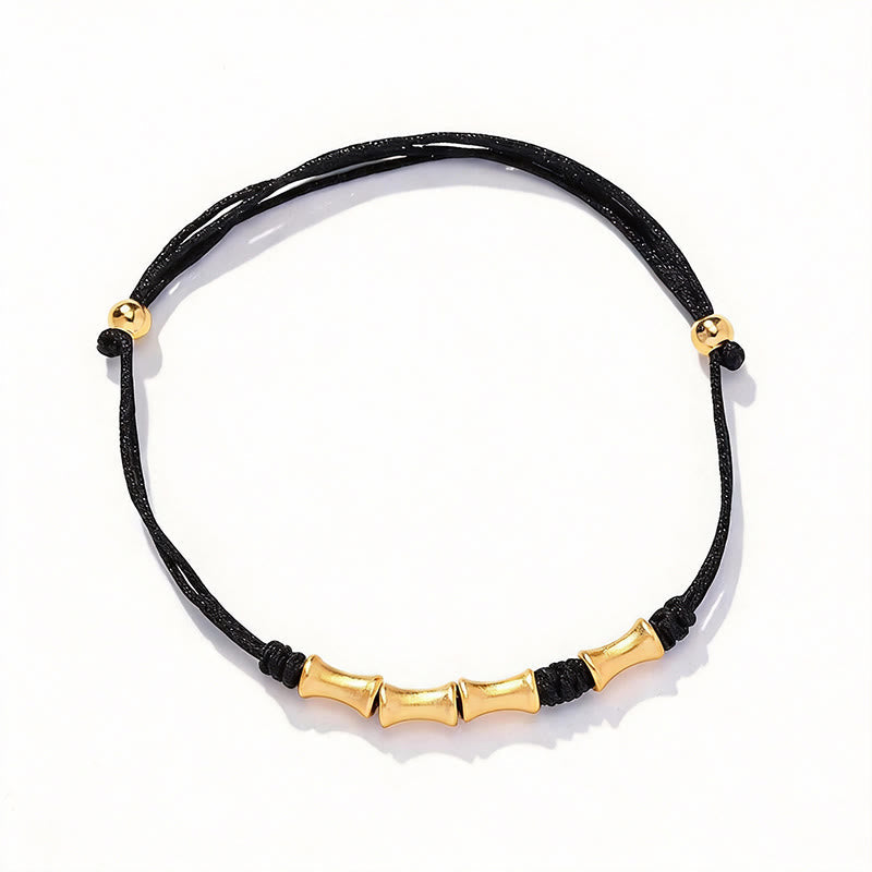 Wear FengShui 925 Sterling Silver Bamboo Design Protection Luck Braided Bracelet