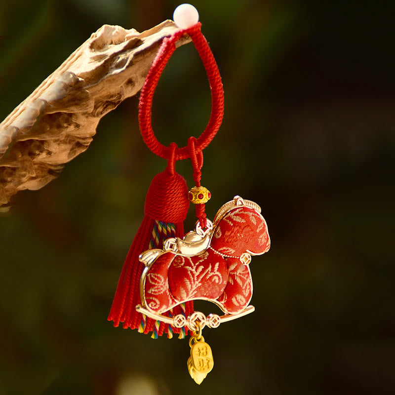 Wear FengShui Year Of The Horse Embroidery Freedom Key Chain