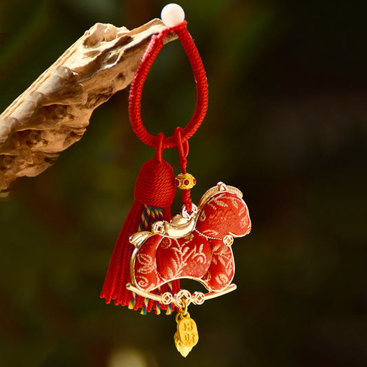 Wear FengShui Year Of The Horse Embroidery Freedom Key Chain