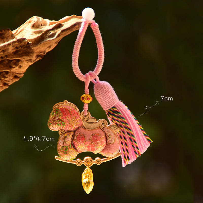 Wear FengShui Year Of The Horse Embroidery Freedom Key Chain