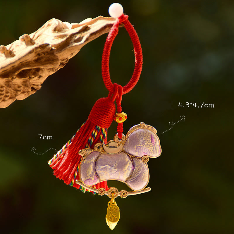Wear FengShui Year Of The Horse Embroidery Freedom Key Chain