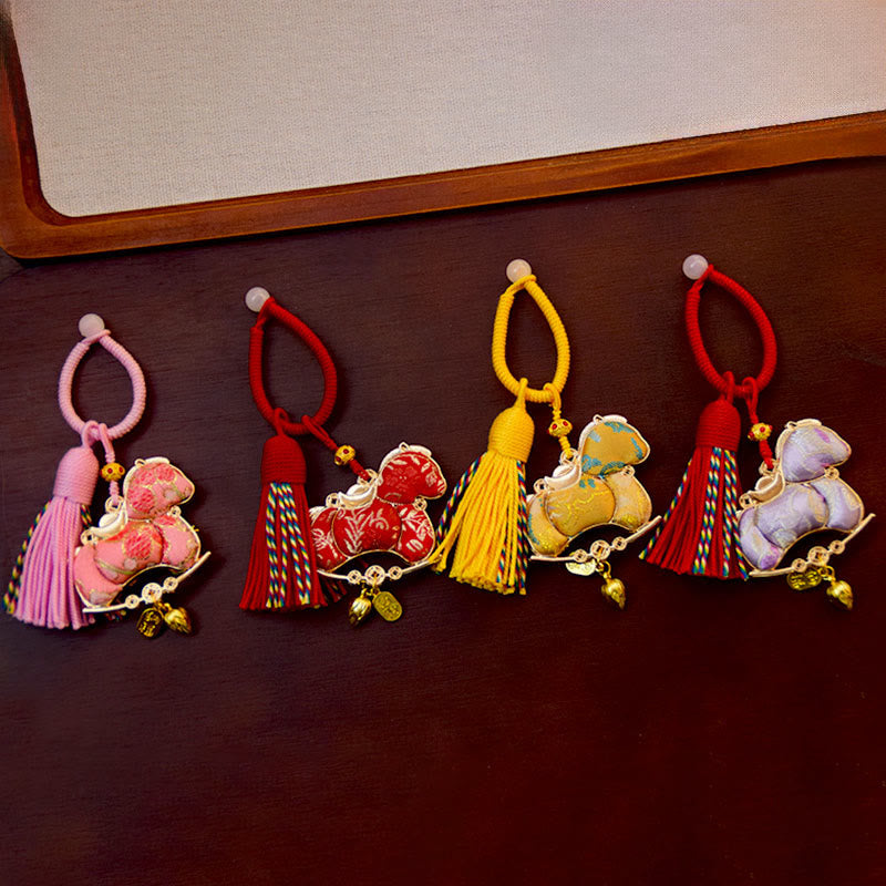 Wear FengShui Year Of The Horse Embroidery Freedom Key Chain