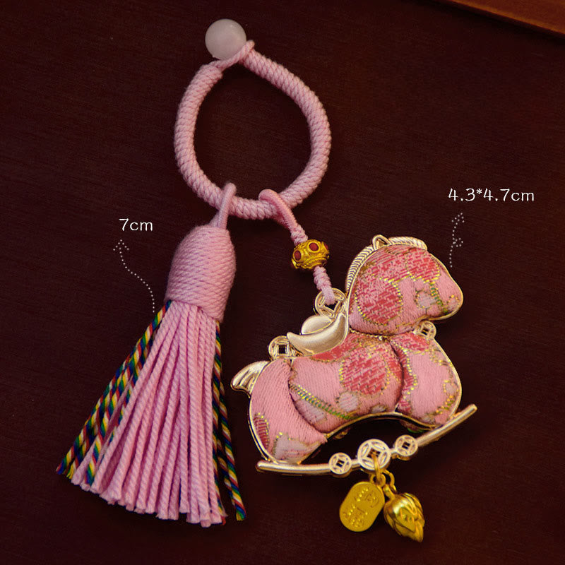 Wear FengShui Year Of The Horse Embroidery Freedom Key Chain