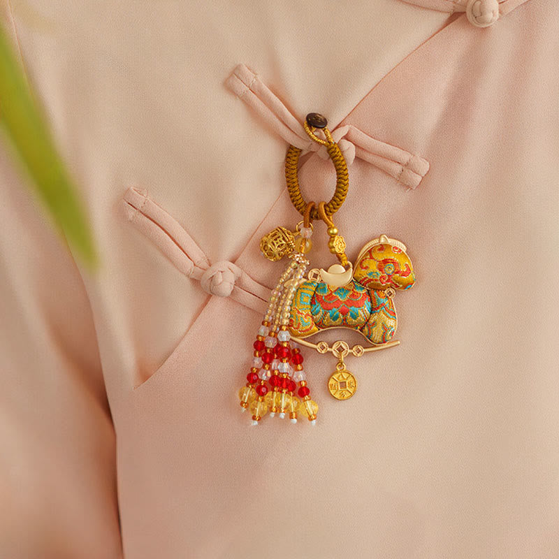 Wear FengShui Year Of The Horse Embroidery Prosperity Key Chain