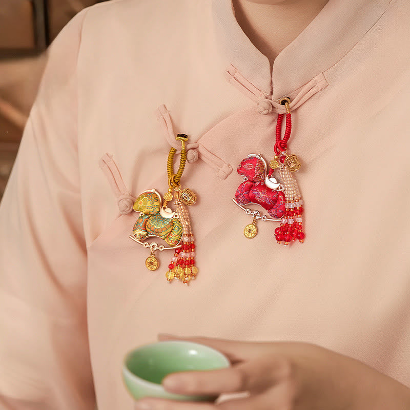 Wear FengShui Year Of The Horse Embroidery Prosperity Key Chain