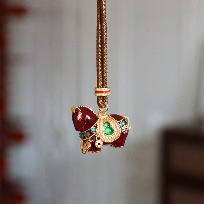 Wear FengShui Year Of The Horse Copper Brass Balance Necklace Pendants