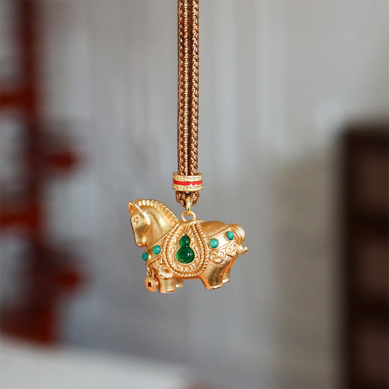 Wear FengShui Year Of The Horse Copper Brass Balance Necklace Pendants