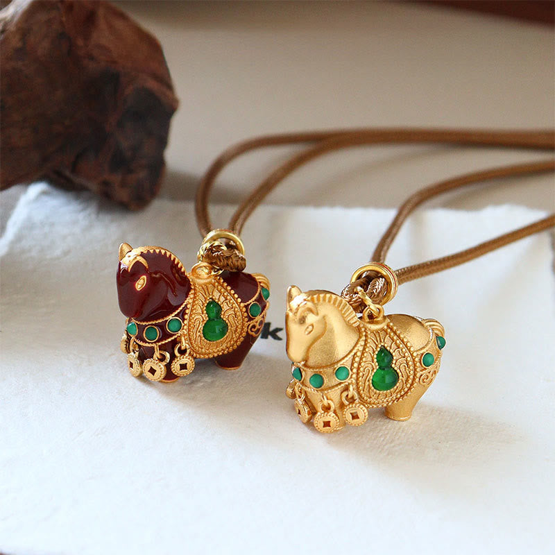Wear FengShui Year Of The Horse Copper Brass Balance Necklace Pendants