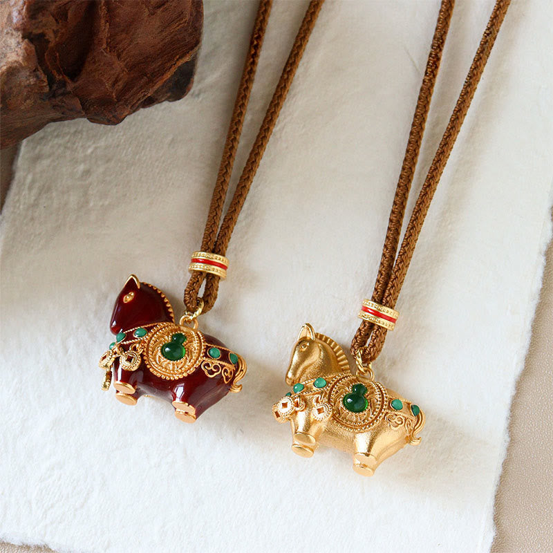 Wear FengShui Year Of The Horse Copper Brass Balance Necklace Pendants