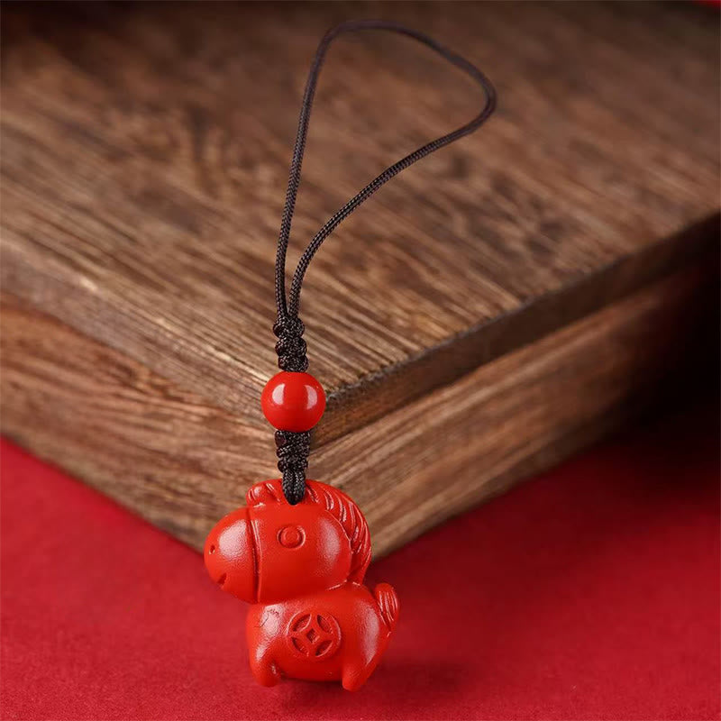 Wear FengShui Year Of The Horse Cinnabar Keep Away Evil Spirits Key Chain