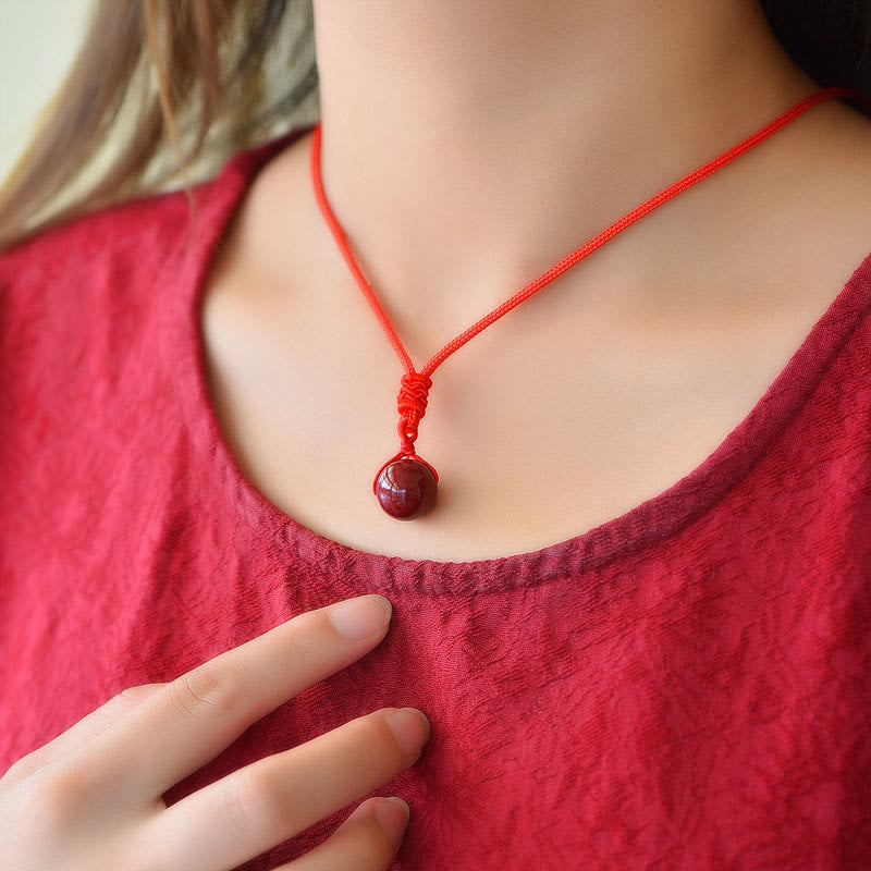 Wear FengShui Cinnabar Keep Away Evil Spirits Necklace Pendants