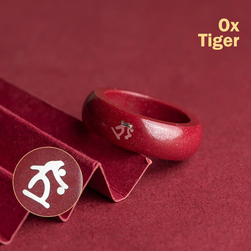Wear FengShui Chinese Zodiac Year Of The Horse Cinnabar Blessing Ring