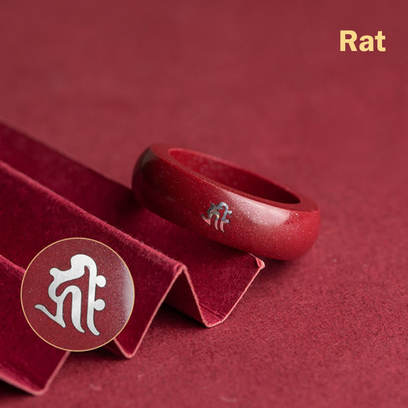 Wear FengShui Chinese Zodiac Year Of The Horse Cinnabar Blessing Ring