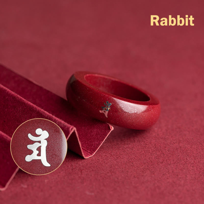 Wear FengShui Chinese Zodiac Year Of The Horse Cinnabar Blessing Ring